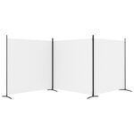 Cloison de séparation 3 panneaux Blanc 525x180 cm Tissu – Image 2