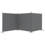 Cloison de séparation 3 panneaux Anthracite 525x180 cm Tissu – Image 3