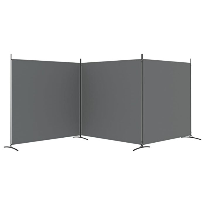 Cloison de séparation 3 panneaux Anthracite 525x180 cm Tissu – Image 3