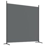 Cloison de séparation 3 panneaux Anthracite 525x180 cm Tissu – Image 4
