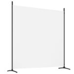 Cloison de séparation 4 panneaux Blanc 698x180 cm Tissu – Image 4