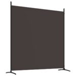 Cloison de séparation 4 panneaux Marron 698x180 cm Tissu – Image 4