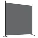 Cloison de séparation 4 panneaux Anthracite 698x180 cm Tissu – Image 4