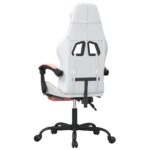 Chaise de jeu pivotante et repose-pied Blanc et rose Similicuir – Image 3