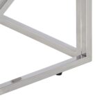 Table basse argenté acier inoxydable et verre trempé – Image 4