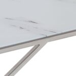 Table basse argenté acier inoxydable et verre trempé – Image 5