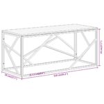 Table basse argenté acier inoxydable et bois massif d'acacia – Image 6