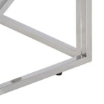 Table basse argenté inox et bois de récupération massif – Image 4