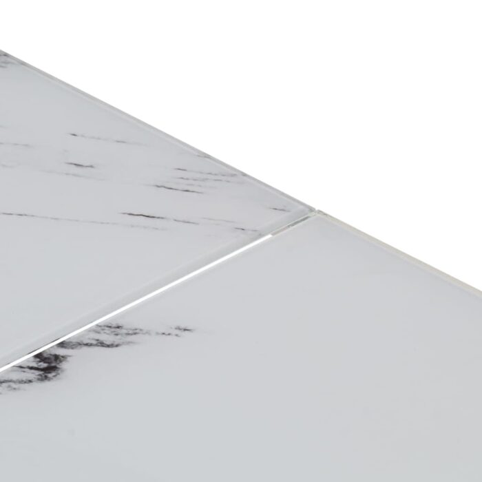 Table basse argenté acier inoxydable et verre trempé – Image 6