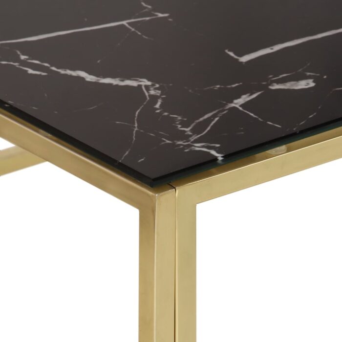 Table basse doré acier inoxydable et verre trempé – Image 3