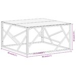 Table basse doré acier inoxydable et verre trempé – Image 7