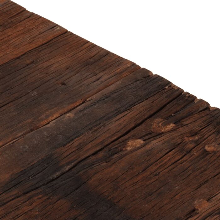 Table basse doré acier inoxydable et bois de mélèze massif – Image 6