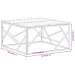 Table basse doré acier inoxydable et bois de mélèze massif – Image 7