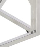 Table basse argenté acier inoxydable et bois massif d'acacia – Image 4