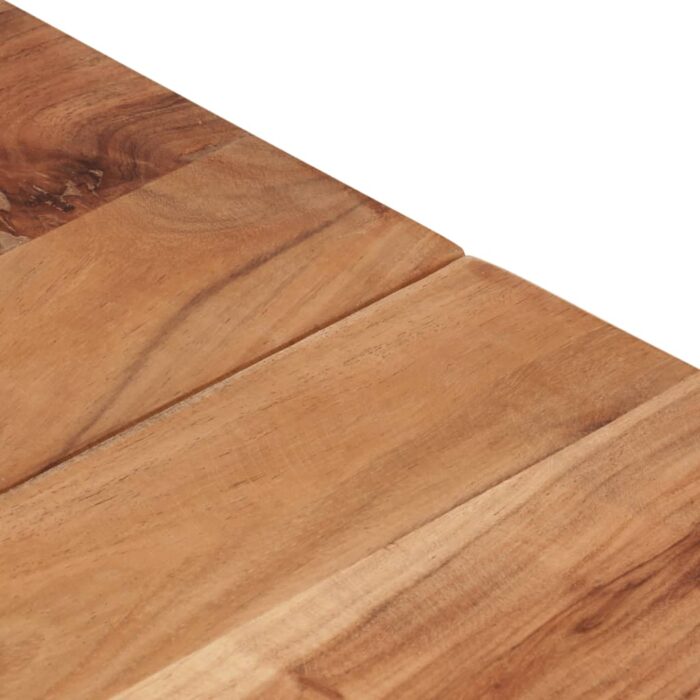 Table basse argenté acier inoxydable et bois massif d'acacia – Image 6