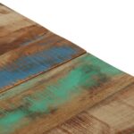 Table basse argenté inox et bois de récupération massif – Image 6