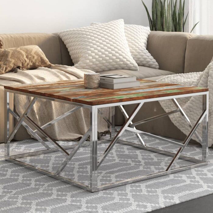 VXL8720287199304_m_en_hd_1.jpg Table basse argenté inox et bois de récupération massif – Image 1