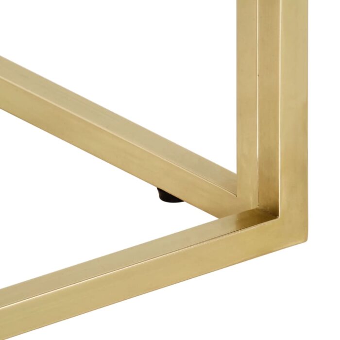 Table basse doré acier inoxydable et verre trempé – Image 6