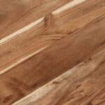 Table basse argenté acier inoxydable et bois massif d'acacia – Image 4