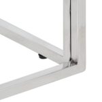 Table basse argenté acier inoxydable et bois massif d'acacia – Image 5