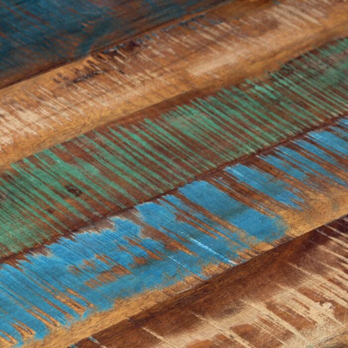 Table basse argenté acier inoxydable/bois massif récupération – Image 4
