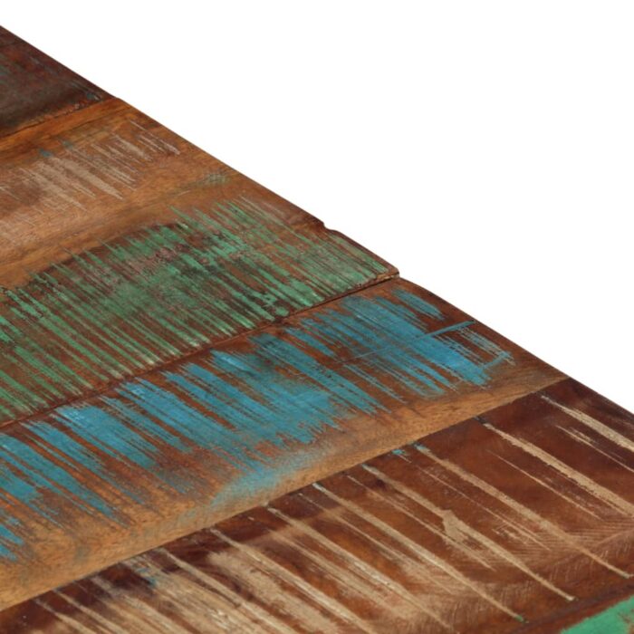 Table basse argenté acier inoxydable/bois massif récupération – Image 5