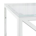 Table basse 110x45x45 cm acier inoxydable et verre – Image 3