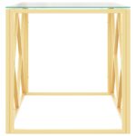 Table basse 110x45x45 cm acier inoxydable et verre – Image 2