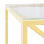 Table basse 110x45x45 cm acier inoxydable et verre – Image 3