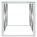 Table basse 110x45x45 cm acier inoxydable et verre – Image 2