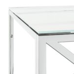 Table basse 110x45x45 cm acier inoxydable et verre – Image 3