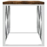 Table basse acier inoxydable et bois massif de récupération – Image 2