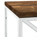 Table basse acier inoxydable et bois massif de récupération – Image 3