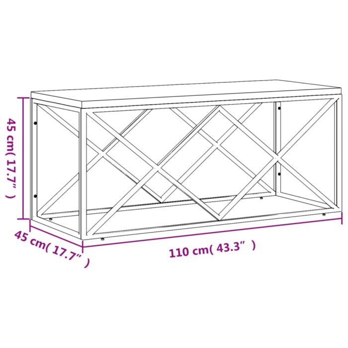 Table basse acier inoxydable et bois massif de récupération – Image 4