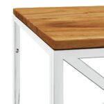 Table basse acier inoxydable et bois massif d'acacia – Image 3