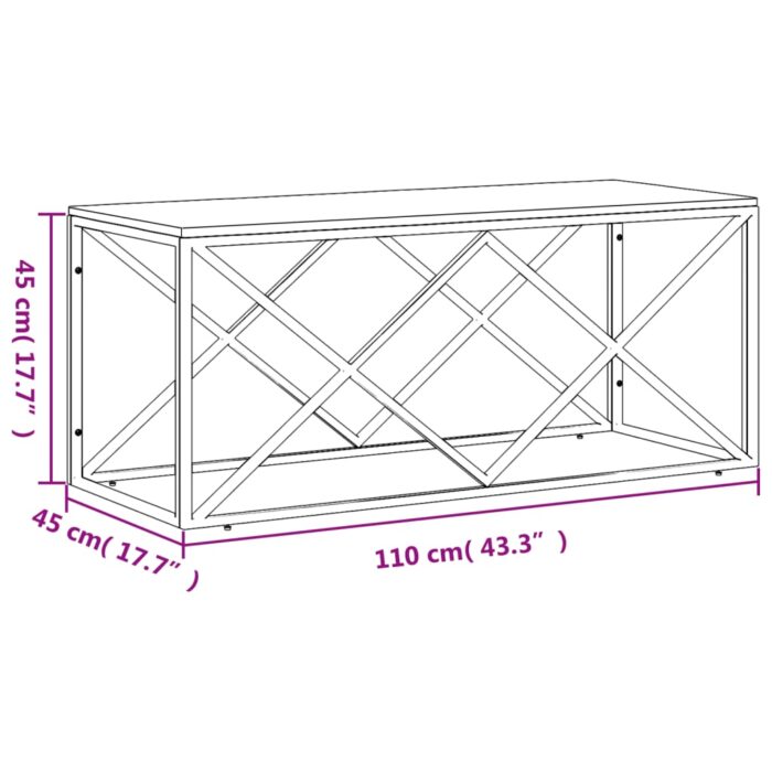 Table basse acier inoxydable et bois massif de récupération – Image 4