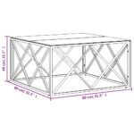 Table basse 80x80x40 cm acier inoxydable et verre – Image 4