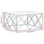 Table basse doré acier inoxydable et bois massif récupération – Image 4