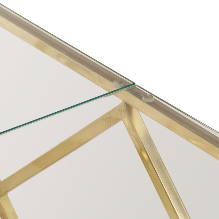 Table basse doré acier inoxydable et verre trempé – Image 6