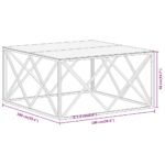 Table basse doré acier inoxydable et verre trempé – Image 7