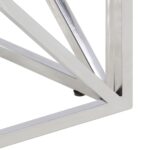 Table basse argenté acier inoxydable et bois massif d'acacia – Image 4