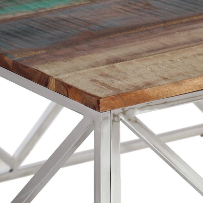 VXL8720287199625_g_en_hd_3.jpg Table basse argenté inox et bois de récupération massif – Image 3