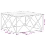 Table basse argenté inox et bois de récupération massif – Image 7