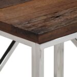 Table console argenté acier inoxydable et bois de mélèze massif – Image 3