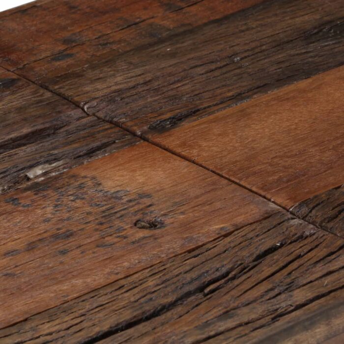 Table console argenté acier inoxydable et bois de mélèze massif – Image 5