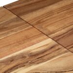 Table console argenté acier inoxydable et bois massif d'acacia – Image 5