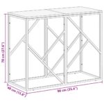 Table console argenté acier inoxydable/bois massif récupération – Image 8
