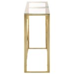 Table console doré acier inoxydable et verre trempé – Image 2