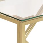 Table console doré acier inoxydable et verre trempé – Image 3
