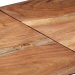 Table console argenté acier inoxydable et bois massif d'acacia – Image 5